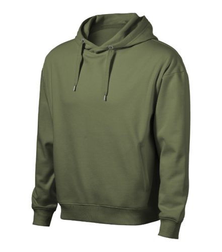 Malfini Moon - Laza szabású, kapucnis, rejtett kenguru zsebes férfi pulóver - Khaki - XL