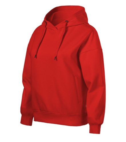 Malfini Moon - Laza szabású, kapucnis, rejtett kenguru zsebes női pulóver - Piros - 2XL