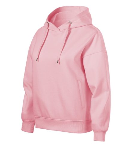 Malfini Moon - Laza szabású, kapucnis, rejtett kenguru zsebes női pulóver - Rózsaszín - 2XL