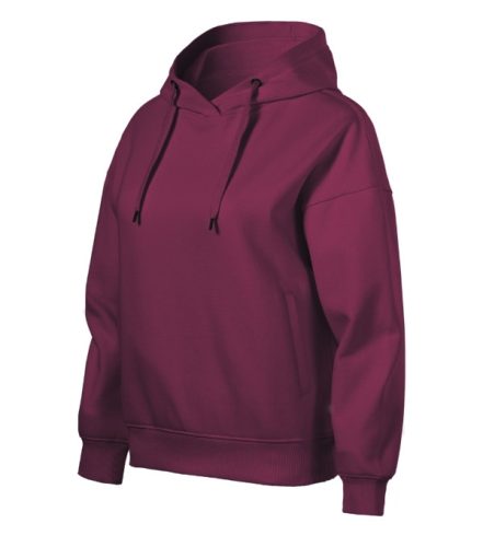 Malfini Moon - Laza szabású, kapucnis, rejtett kenguru zsebes női pulóver - Rododendron - 2XL