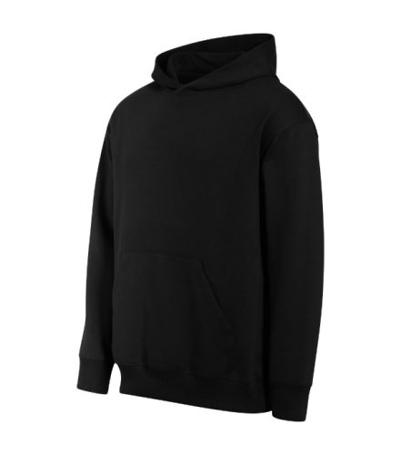 Malfini Chill - Laza szabású, kapucnis, kenguru zsebes unisex pulóver - Fekete - 2XL