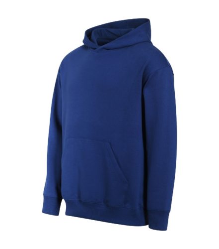 Malfini Chill - Laza szabású, kapucnis, kenguru zsebes unisex pulóver - Királykék - L