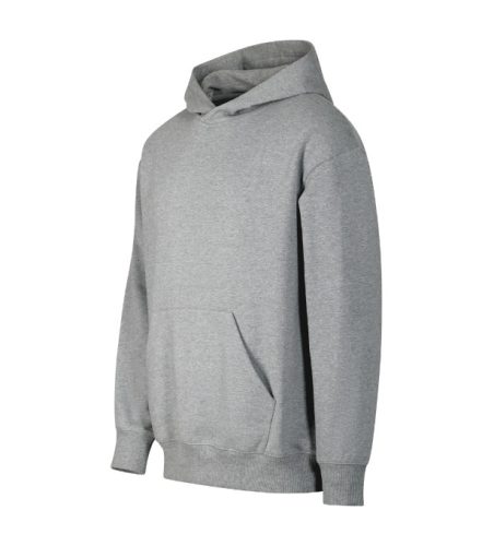 Malfini Chill - Laza szabású, kapucnis, kenguru zsebes unisex pulóver - Sötétszürke melírozott - 2XL