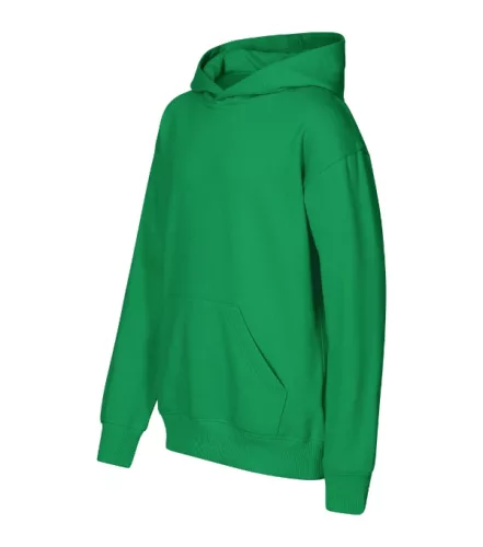 Malfini Chill - Laza szabású, kapucnis, kenguru zsebes gyerek pulóver - Fűzöld - 122 cm/6 éves