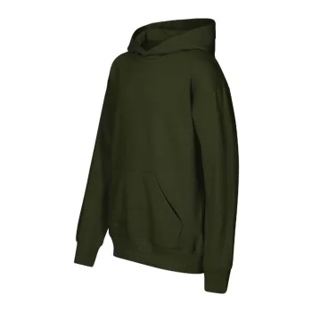   Malfini Chill - Laza szabású, kapucnis, kenguru zsebes gyerek pulóver - Military - 134 cm/8 éves