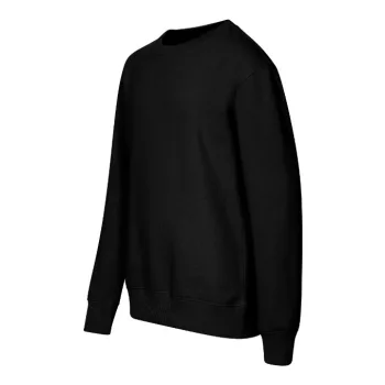   Malfini Crew - Egyenes szabású, low cap ujjú, bolyhos belsős gyerek pulóvere - Fekete - 134 cm/8 éves