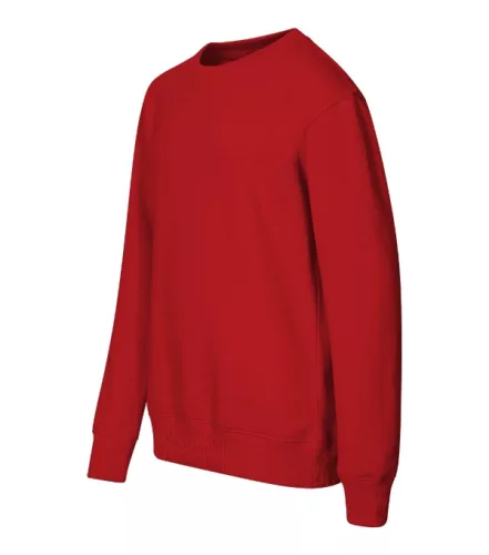 Malfini Crew - Egyenes szabású, low cap ujjú, bolyhos belsős gyerek pulóvere - Piros - 146 cm/10 éves