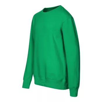   Malfini Crew - Egyenes szabású, low cap ujjú, bolyhos belsős gyerek pulóvere - Fűzöld - 134 cm/8 éves