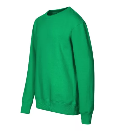 Malfini Crew - Egyenes szabású, low cap ujjú, bolyhos belsős gyerek pulóvere - Fűzöld - 146 cm/10 éves