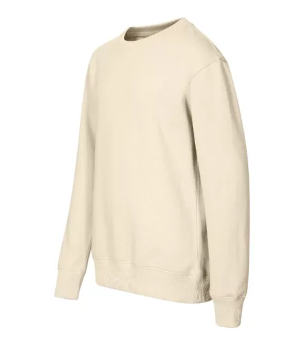 Malfini Crew - Egyenes szabású, low cap ujjú, bolyhos belsős gyerek pulóvere - Mandula - 158 cm/12 éves