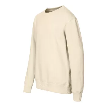   Malfini Crew - Egyenes szabású, low cap ujjú, bolyhos belsős gyerek pulóvere - Mandula - 122 cm/6 éves