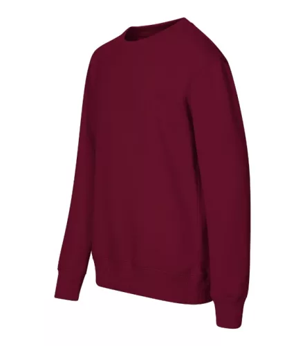 Malfini Crew - Egyenes szabású, low cap ujjú, bolyhos belsős gyerek pulóvere - Garnet - 122 cm/6 éves