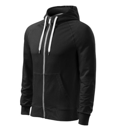Malfini Premium Voyage - Enyhén karcsúsított, fémcipzáras, kapucnis férfi pulóver - Fekete - 3XL