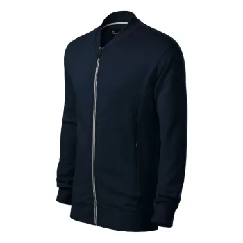   Malfini Premium Bomber - Egyenes szabású, fémcipzáras, “bomber” galléros férfi pulóver - Tengerészkék - S