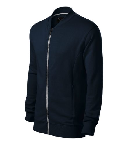 Malfini Premium Bomber - Egyenes szabású, fémcipzáras, “bomber” galléros férfi pulóver - Tengerészkék - S