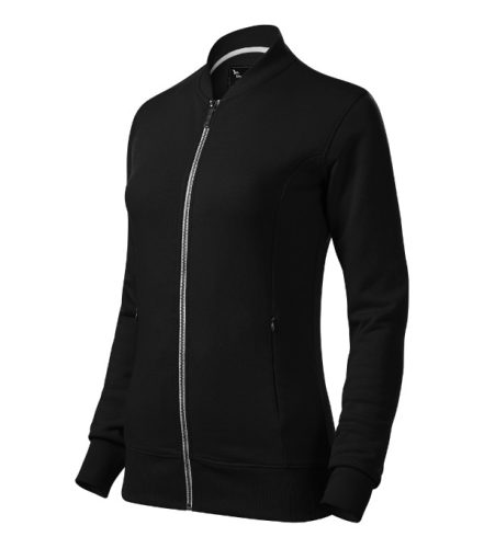 Malfini Premium Bomber - Egyenes szabású, fémcipzáras, “bomber” galléros női pulóver - Fekete - XS