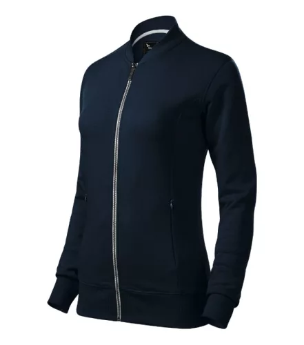 Malfini Premium Bomber - Egyenes szabású, fémcipzáras, “bomber” galléros női pulóver - Tengerészkék - XL