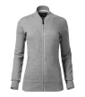 Malfini Premium Bomber - Egyenes szabású, fémcipzáras, “bomber” galléros női pulóver - Sötétszürke melírozott - S