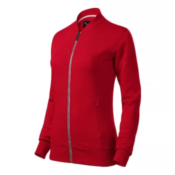   Malfini Premium Bomber - Egyenes szabású, fémcipzáras, “bomber” galléros női pulóver - F1 piros - 2XL