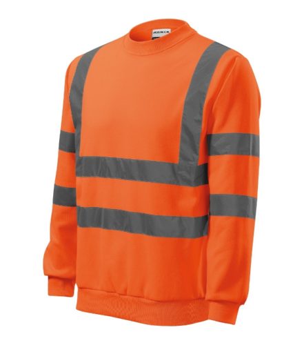 Rimeck HV Essential - Fluoreszkáló anyagú, 3M fényvisszaverő csíkos unisex pulóver - Fluoreszkáló narancssárga - 3XL