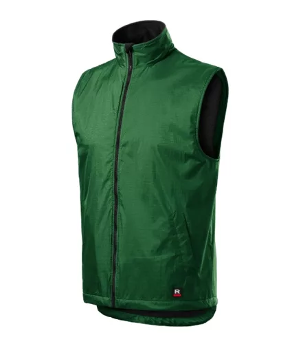 Rimeck Body Warmer - Műanyag cipzáras, polár béléses unisex mellény - Üvegzöld - L