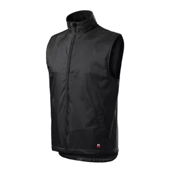   Rimeck Body Warmer - Műanyag cipzáras, polár béléses unisex mellény - Ébenszürke - S