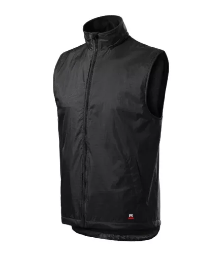 Rimeck Body Warmer - Műanyag cipzáras, polár béléses unisex mellény - Ébenszürke - L