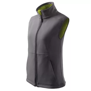   Malfini Vision - Polár béléses, 2 régetű softshell női mellény - Acélszürke - M