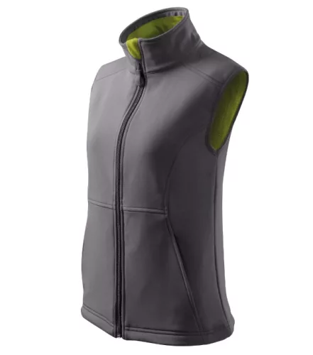 Malfini Vision - Polár béléses, 2 régetű softshell női mellény - Acélszürke - M
