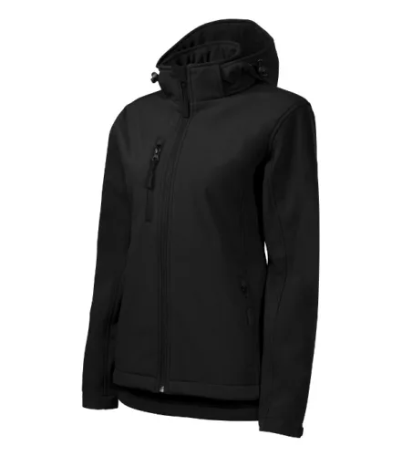 Malfini Performance - Ívelt szabású, eltávolítható kapucnis, polár belsős softshell női kabát - Fekete - XL