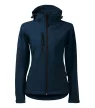 Malfini Performance - Ívelt szabású, eltávolítható kapucnis, polár belsős softshell női kabát - Tengerészkék - 2XL