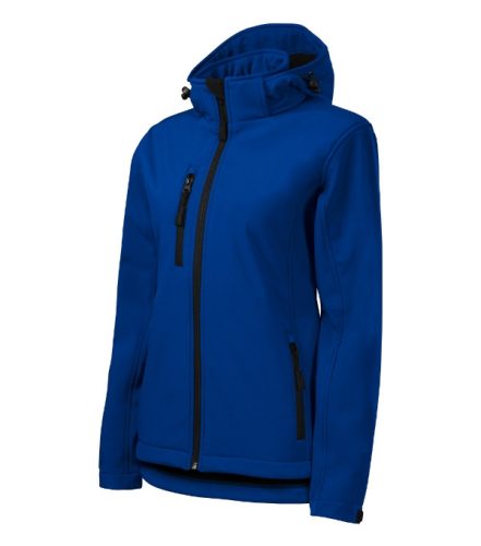 Malfini Performance - Ívelt szabású, eltávolítható kapucnis, polár belsős softshell női kabát - Királykék - XS