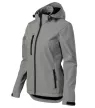 Malfini Performance - Ívelt szabású, eltávolítható kapucnis, polár belsős softshell női kabát - Sötétszürke melírozott - 2XL