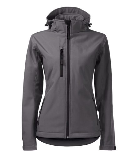 Malfini Performance - Ívelt szabású, eltávolítható kapucnis, polár belsős softshell női kabát - Acélszürke - XS