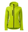 Malfini Performance - Ívelt szabású, eltávolítható kapucnis, polár belsős softshell női kabát - Lime - S