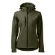 Malfini Performance - Ívelt szabású, eltávolítható kapucnis, polár belsős softshell női kabát - Military - S