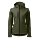 Malfini Performance - Ívelt szabású, eltávolítható kapucnis, polár belsős softshell női kabát - Military - M