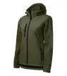 Malfini Performance - Ívelt szabású, eltávolítható kapucnis, polár belsős softshell női kabát - Military - 2XL