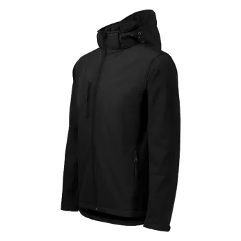   Malfini Performance - Ívelt szabású, eltávolítható kapucnis, polár belsős softshell férfi kabát - Fekete - S