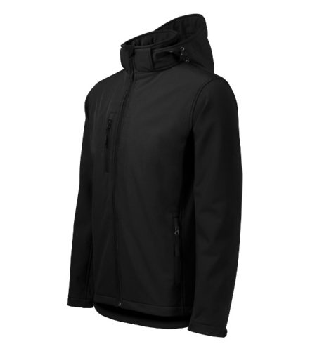Malfini Performance - Ívelt szabású, eltávolítható kapucnis, polár belsős softshell férfi kabát - Fekete - S