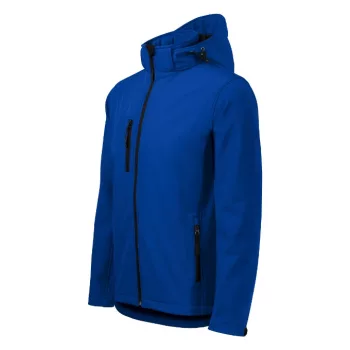   Malfini Performance - Ívelt szabású, eltávolítható kapucnis, polár belsős softshell férfi kabát - Királykék - L