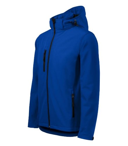 Malfini Performance - Ívelt szabású, eltávolítható kapucnis, polár belsős softshell férfi kabát - Királykék - L