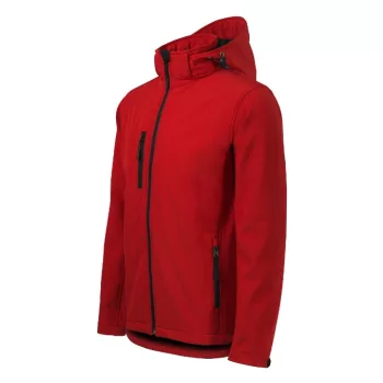   Malfini Performance - Ívelt szabású, eltávolítható kapucnis, polár belsős softshell férfi kabát - Piros - M