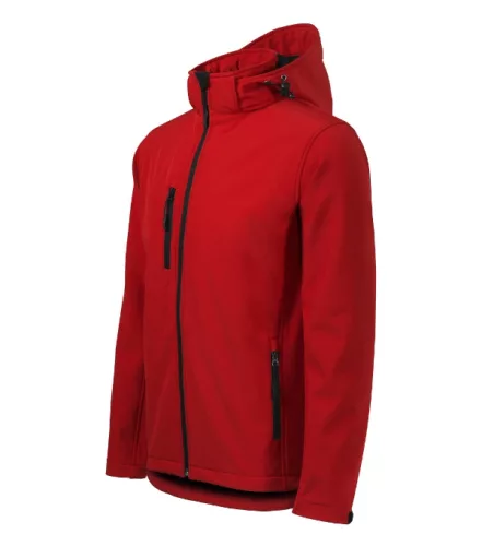 Malfini Performance - Ívelt szabású, eltávolítható kapucnis, polár belsős softshell férfi kabát - Piros - XL