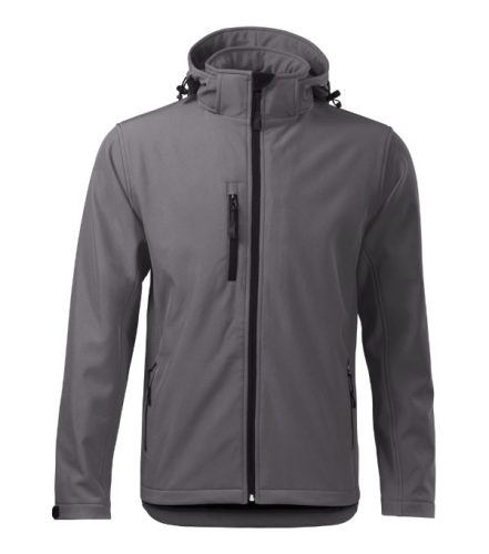 Malfini Performance - Ívelt szabású, eltávolítható kapucnis, polár belsős softshell férfi kabát - Acélszürke - S