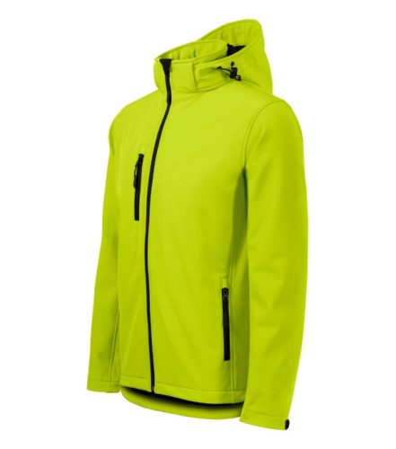 Malfini Performance - Ívelt szabású, eltávolítható kapucnis, polár belsős softshell férfi kabát - Lime - S