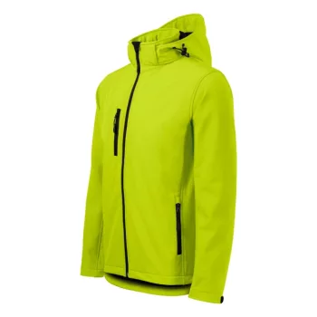   Malfini Performance - Ívelt szabású, eltávolítható kapucnis, polár belsős softshell férfi kabát - Lime - 3XL