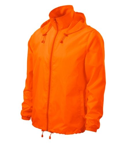Malfini Windy - Vékony, szélálló anyagú unisex széldzseki - Neon narancssárga - 3XL