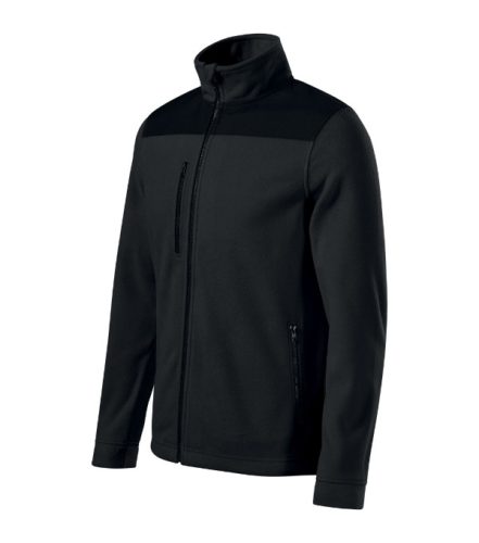 Rimeck Effect - Vállrészen és könyökén kopásálló, műanyag cipzáras unisex polár felső - Fekete - XL