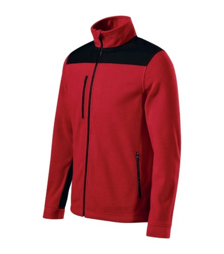 Rimeck Effect - Vállrészen és könyökén kopásálló, műanyag cipzáras unisex polár felső - Piros - 3XL